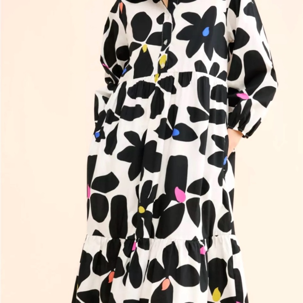 The Bettina Tiered Shirtdress by Maeve for Anthropology Size Medium